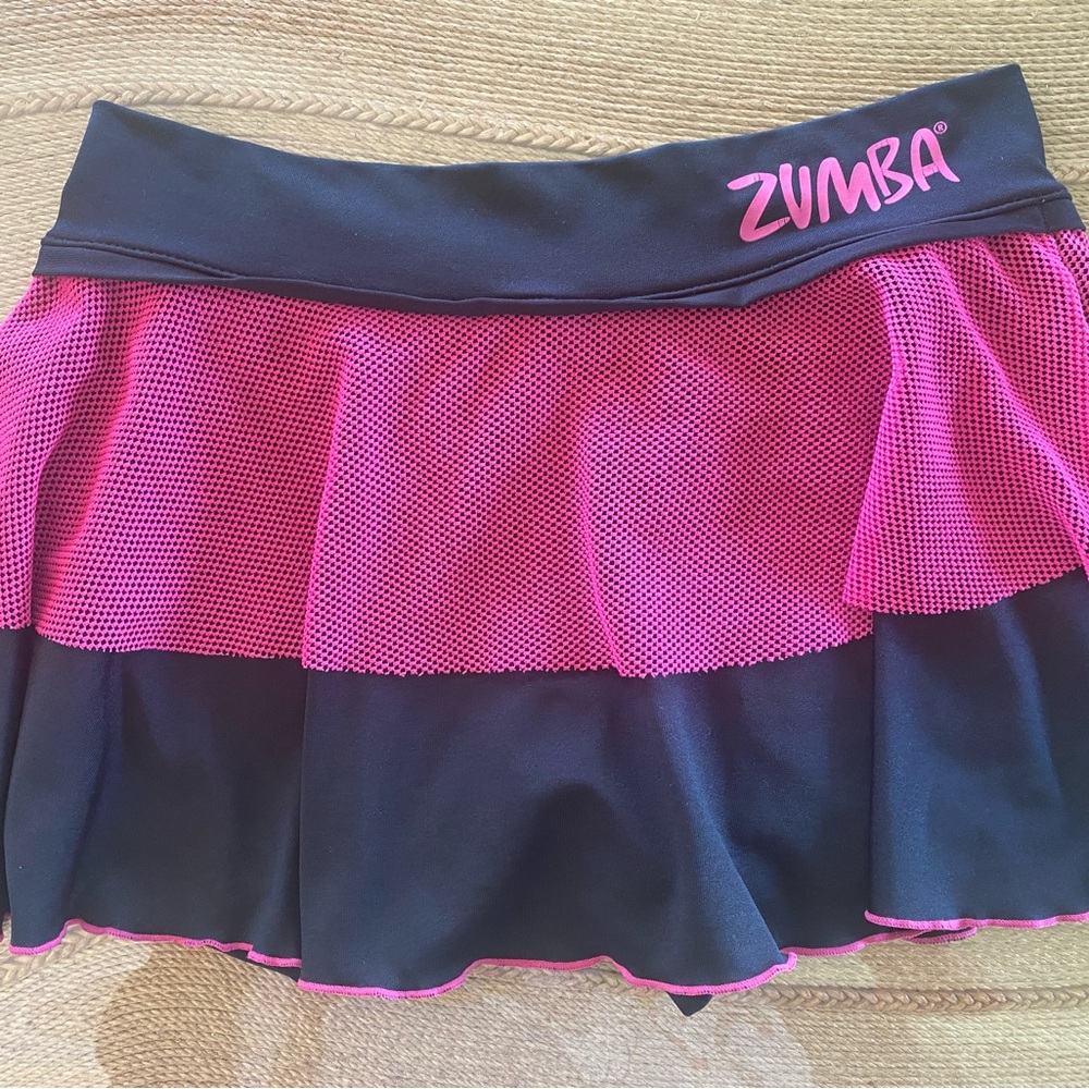 Zumba Fitness Black and Hot Pink Layered Dance Skirt